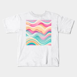 WAVES MULTICOLOR DESIGN, PASTEL COLOR, IPHONE CASE AND MORE Kids T-Shirt